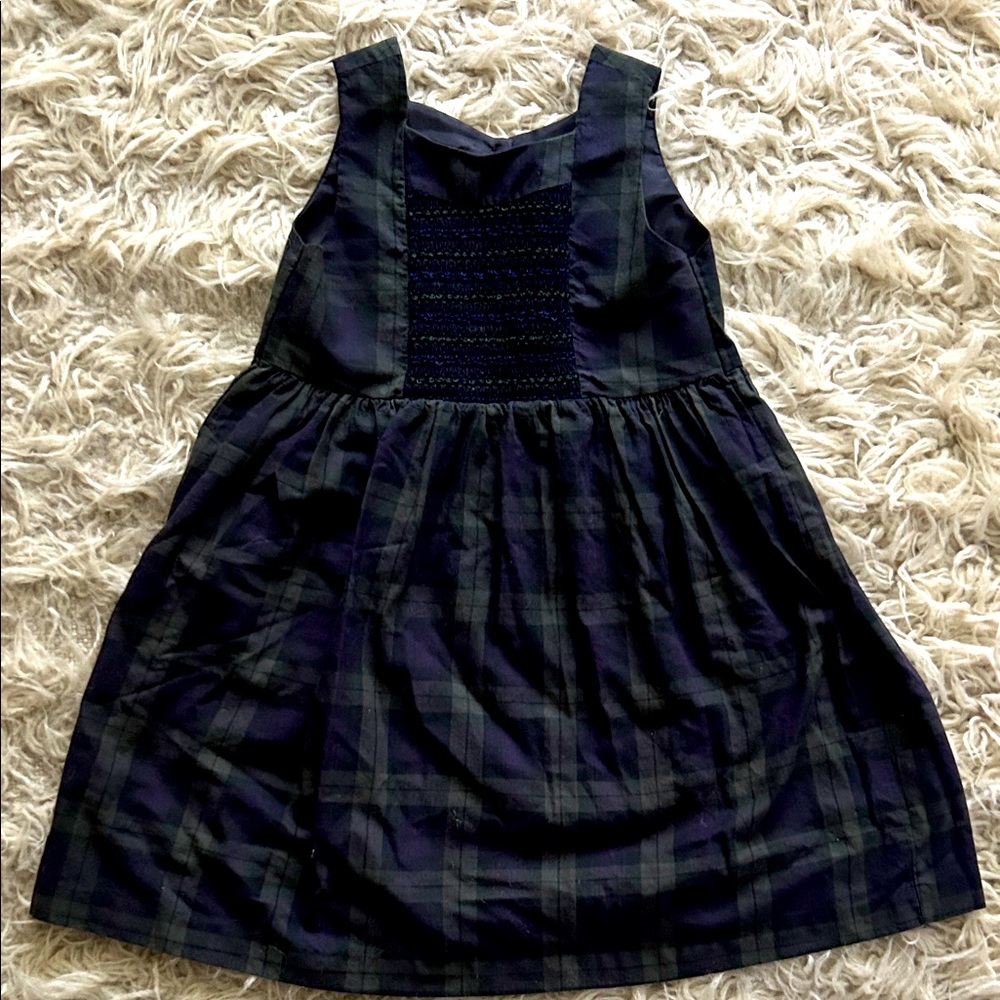 Laura Ashley Mother& Child Navy Plaid Dress - girls size 4, 104cms
